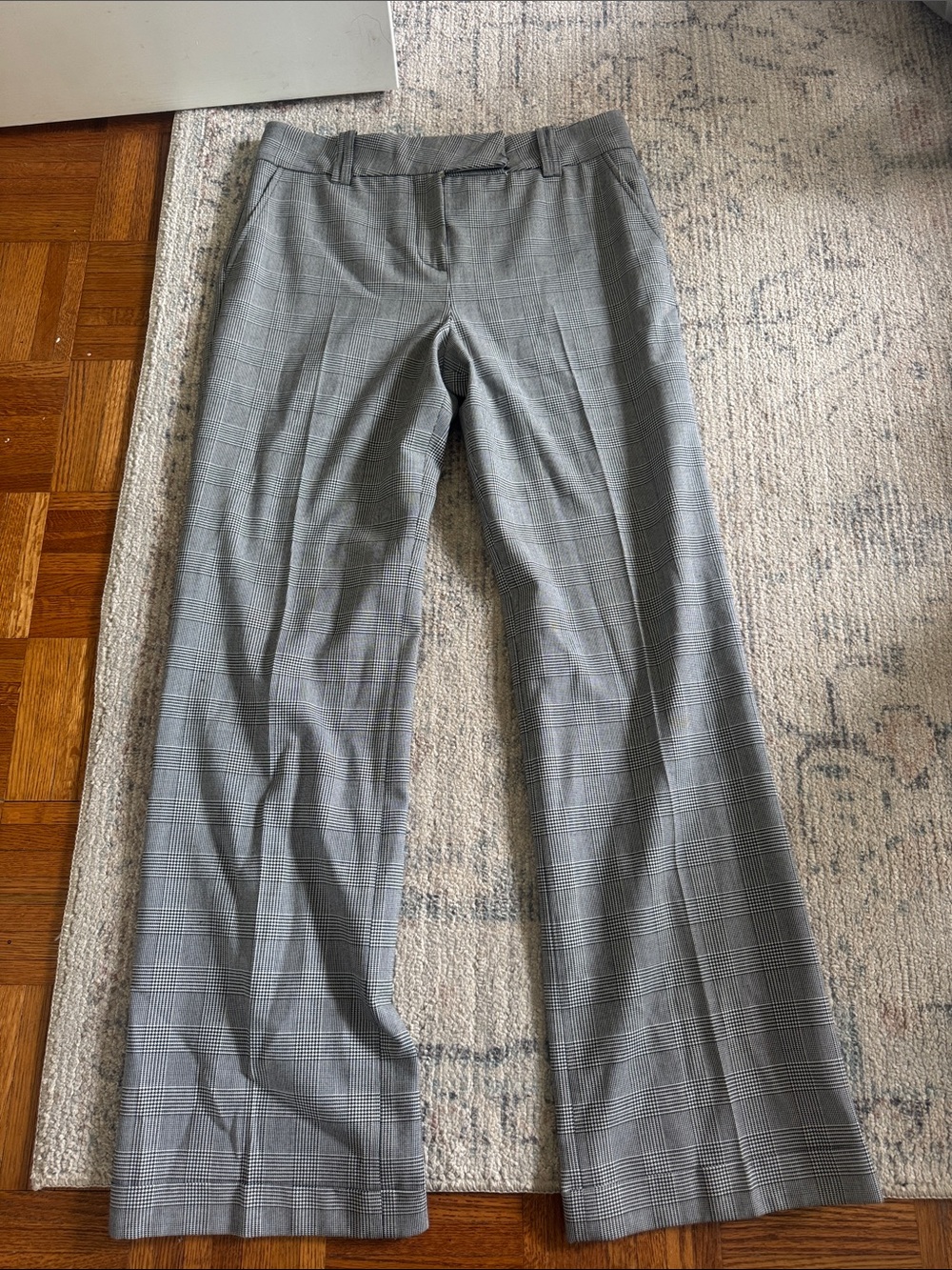 St. John Sport by Marie Gray Gray Glen Plaid Wide-Leg Pants